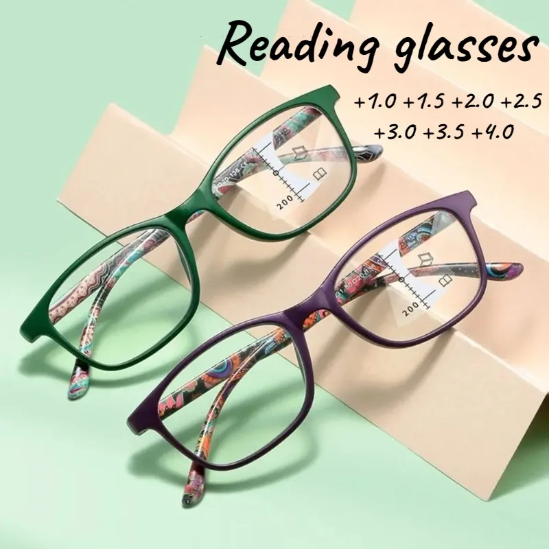 2025 Retro Printed Anti-blue Light High-Definition Reading Glasses  Prevent Fatigue Women Reading Eyeglasses Unisex