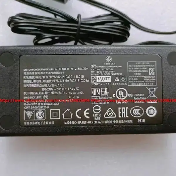 Original For PHILIPS Switching Mode Power Supply Charger DYS602-210309W 21V 3.09A 64.89W 65W DYS602-210309-13801D AC Adapter