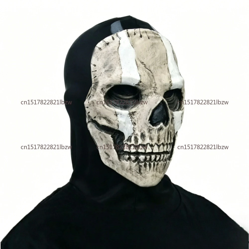 Ghost skull hood mask party halloween horror props latex mask scary