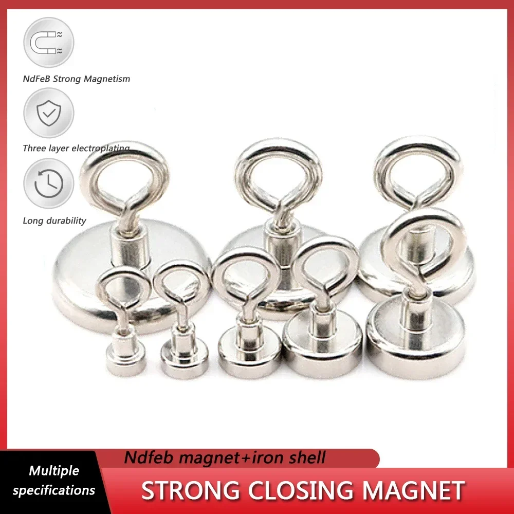D8 D10 D12 NdFeB Starker Magnethaken Runder geschlossener Magnet Starker magnetischer Angelsauger Antikollisions-Permanentmagnet