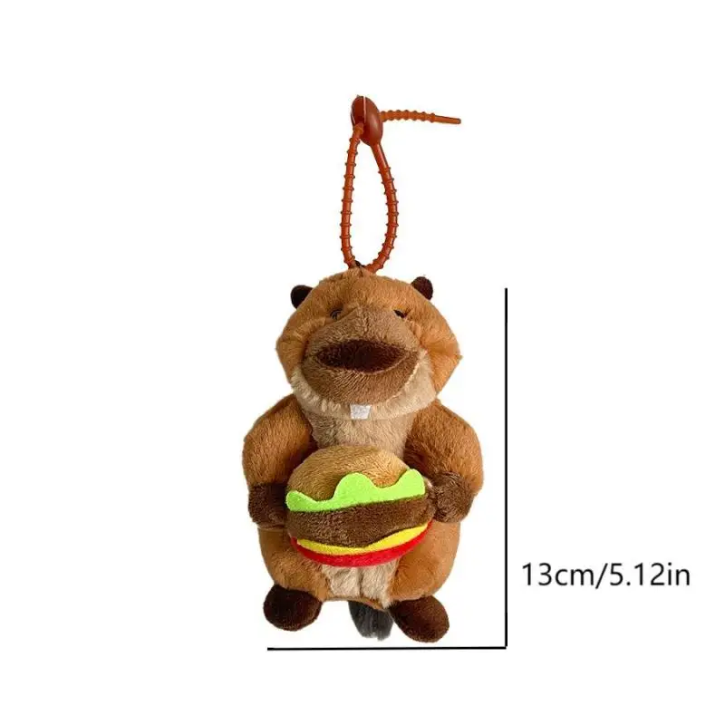 Bonito criativo marmota pingente de pelúcia dos desenhos animados animal de pelúcia boneca chaveiro mochila pendurado decoração chaveiro presentes