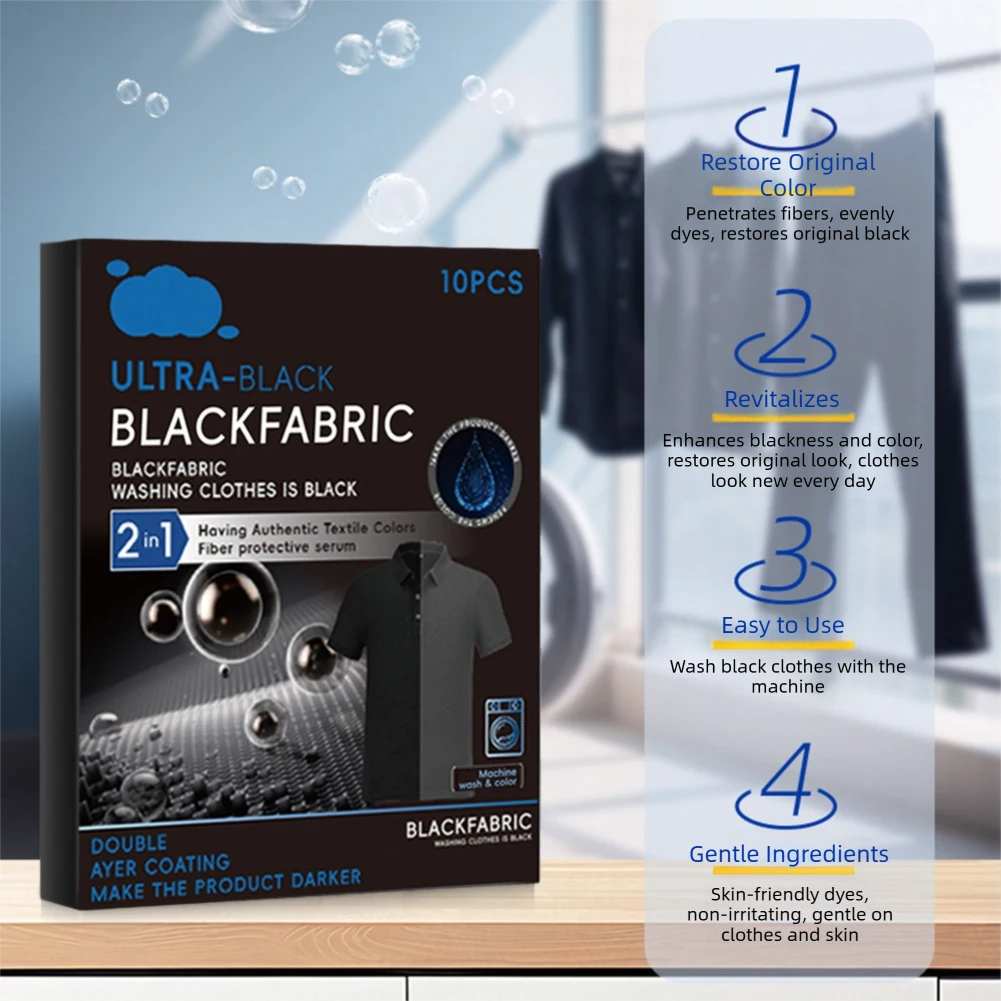 10pcs/box Laundry Dye Tablets Dark Fabric Paint Fabric Color Restorer for Cotton Linen Wool Garments, T-Shirts Pants, Sweaters,