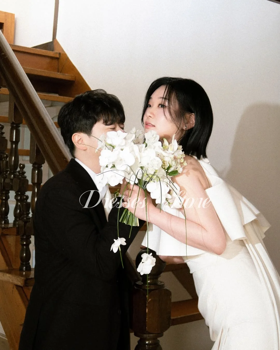 MD New 2025 Modern Pleat Satin Mermaid  웨딩드레스 Wedding Dress Strapless Korea Photoshoot Bridal Gown Court Train Customized