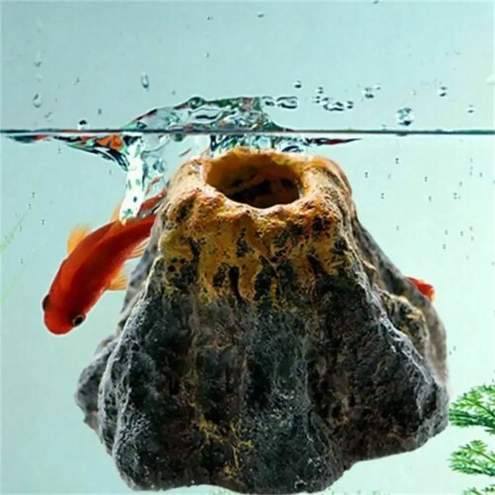 Aquarium Volcano Shape Oxygen Pump Fish Tank Air Bubble Ornament-Decors