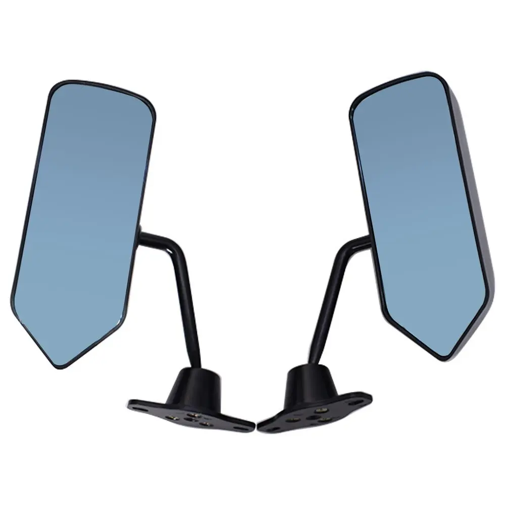 Car Side Mirrors with Bolt Universal F1 Style Convex Glass Glossy Black RH/LH view 2