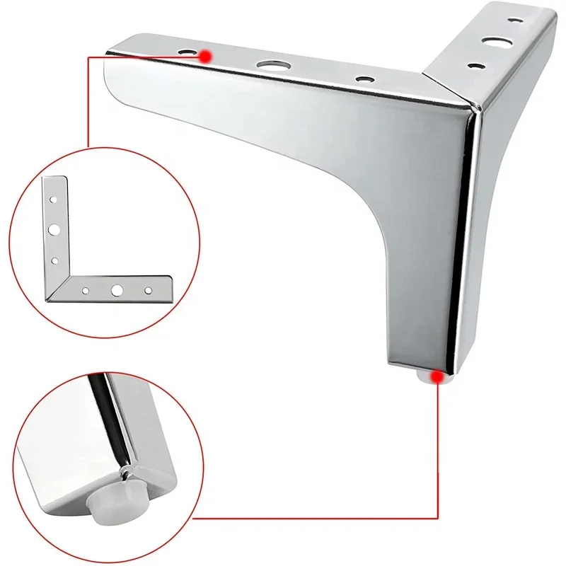 5 pçs moderno metal triângulo móveis pés armário pernas móveis diy substituição para armário sofá cadeira
