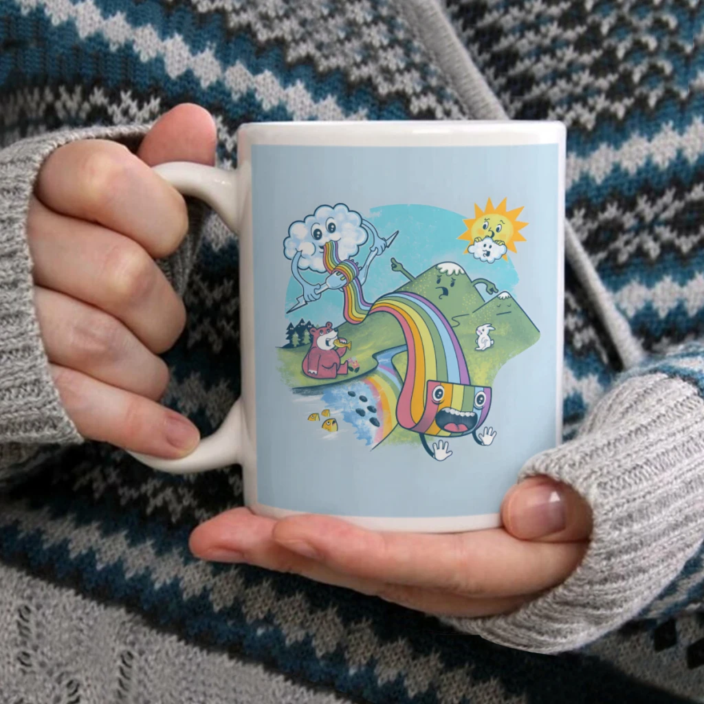 

Rainbow PastaCoffee Mug Tea Cup 11oz Coffee Cup Funny Birthday Ceramic Mug Personalized Cup