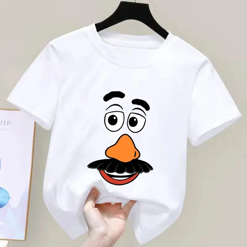 

Детские футболки с героями мультфильма Disney Toy Story, футболки с героями мультфильмов «Мистер Картофель» и «Миссис Картофель» для мальчиков и девочек, быстросохнущие, мягкие, эластичные, удобные