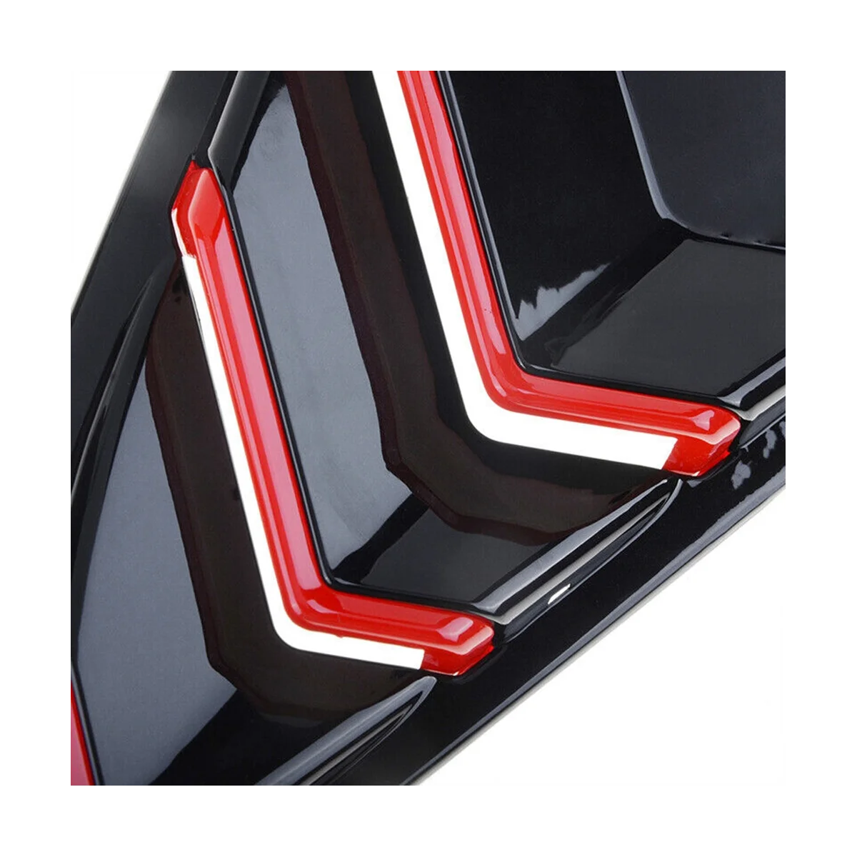 For Honda Civic 2016-2021 Sedan Rear Side Vent Quarter Window Louver Cover Triangular Window Trim Gloss Black Red