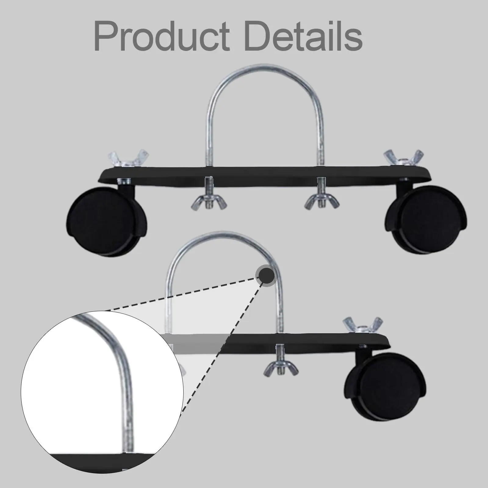 Electric Heater Caster Bracket with Wheels Carbon Steel Frame Replacement Base for Oil Filled Heaters Moving Bracket