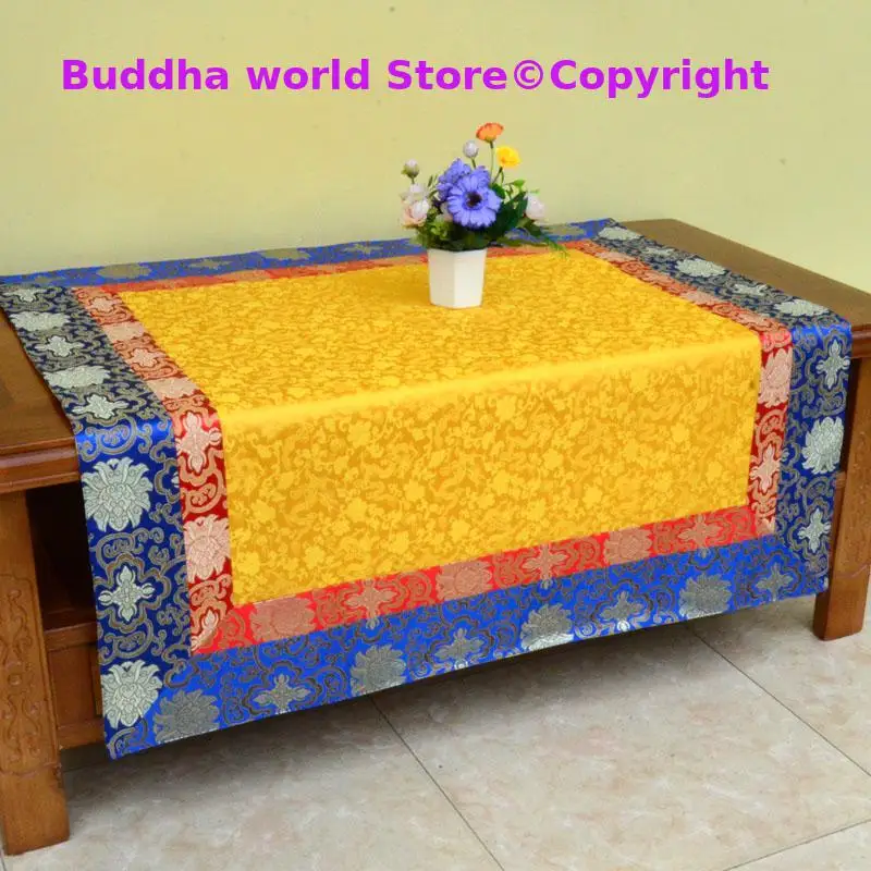 2025 Custom size 190*130 CM  Tibet Nepal family home Buddhism Temple Auspicious Embroidery Buddha statue Altar cover Table cloth