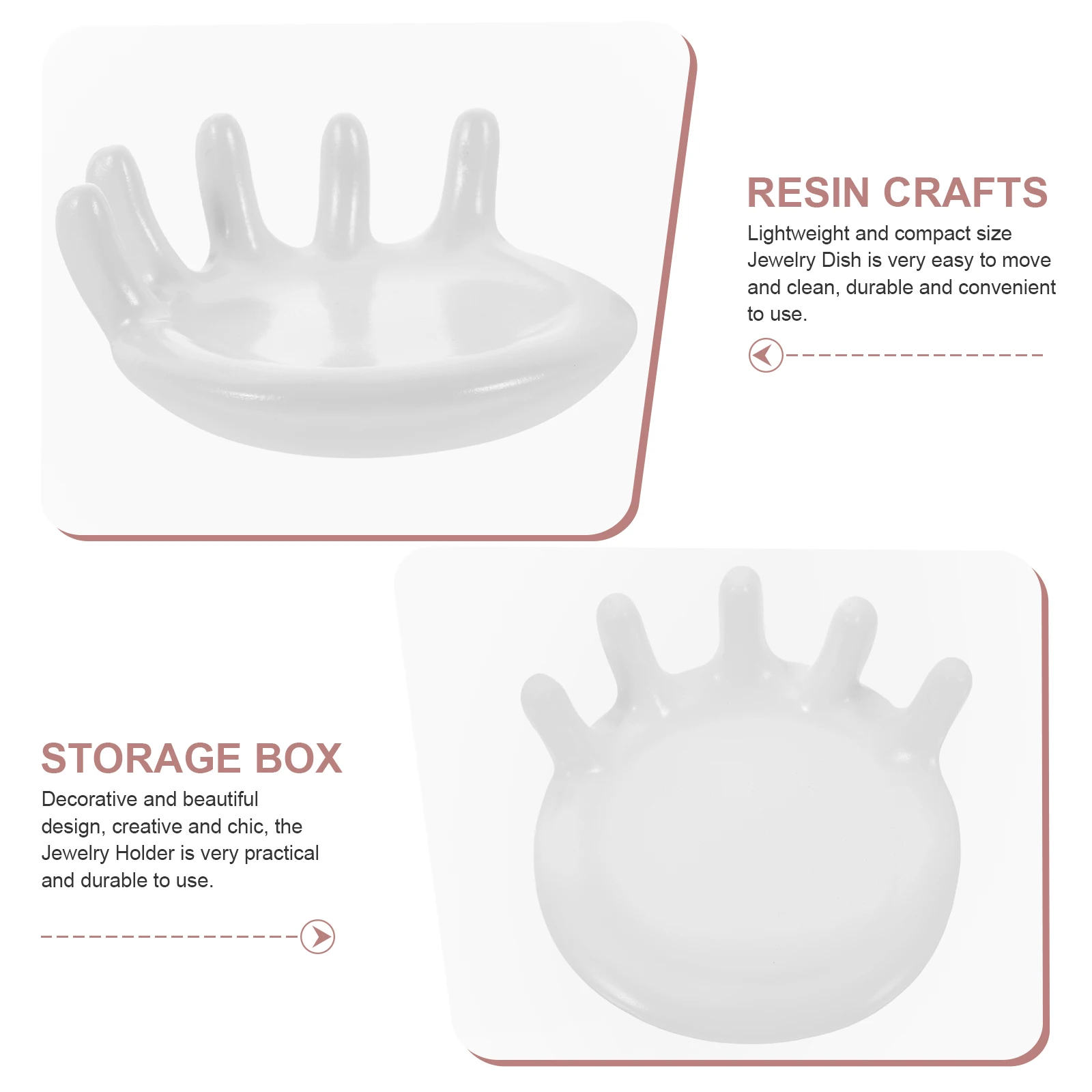 

Resin Hand Shaped Jewelry Dish Beige Lightweight Compact Anti Skid Creative Tray Earring Plate Necklace Holder Bracelet