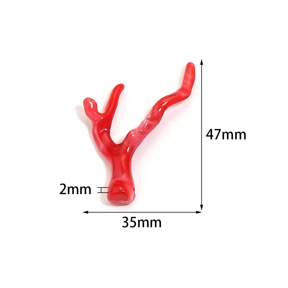 20Pcs 35x49mm Vintage Acrylic Tree Branches Deer Horn Beads Loose Beads for DIY Crafts Home Decor Sewing Accessories Supplies