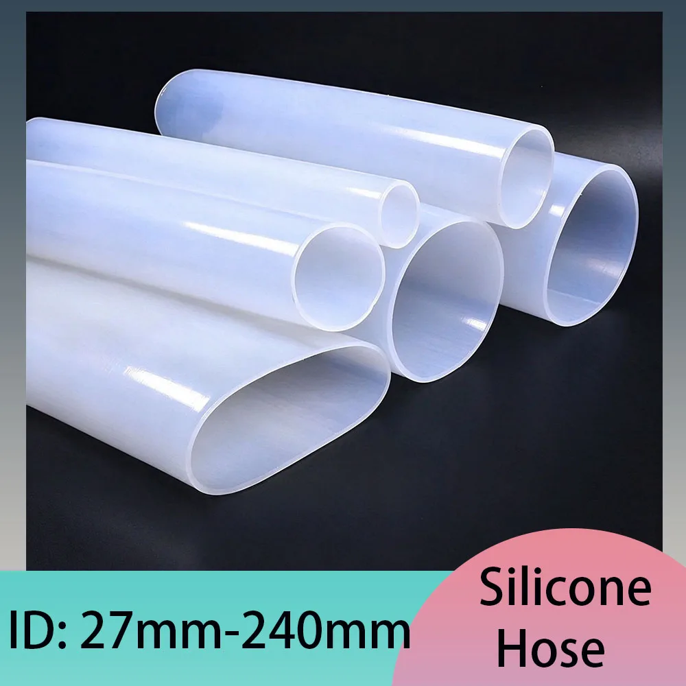 1/2 Meter Thickness 2mm White Silicone Soft Pipe ID 27-240mm Industrial Grade Thickened Large-diameter Fitting Hose Tube