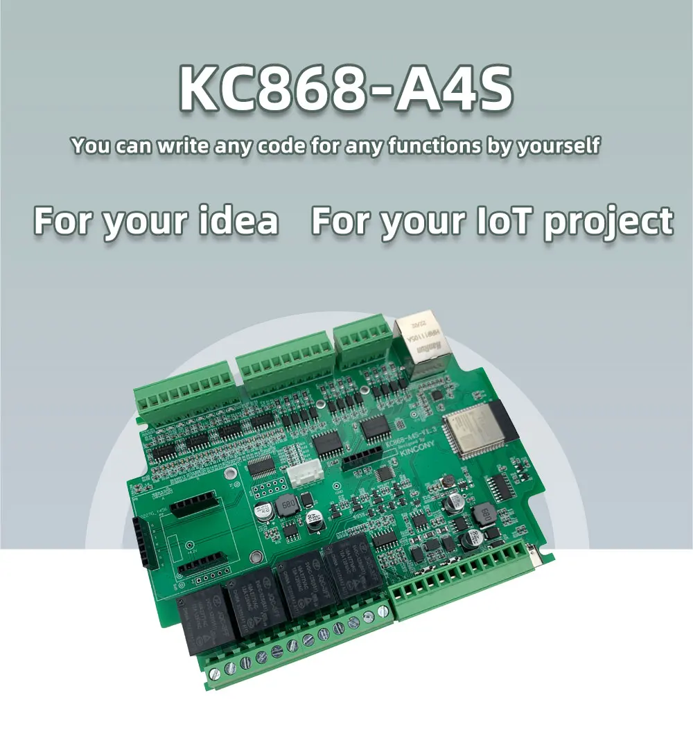 KC868-A4S ESP32 4G PWM Analog Output DS3231 RTC DIN Rail Relay Board Support MQTT HTTP TCP RS485 Modbus