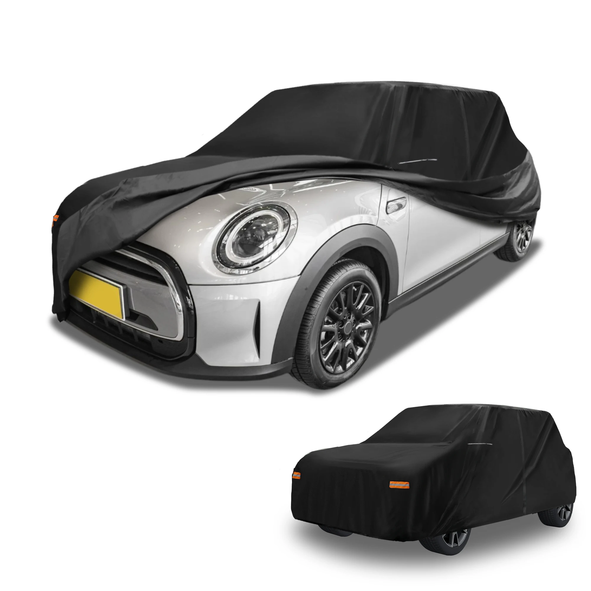 

UXCELL Car Cover Waterproof Outdoor Anti-UV Full Exterior Cover for Mini Cooper 4 Door 2002-2021 210D-PU with Reflective Strips