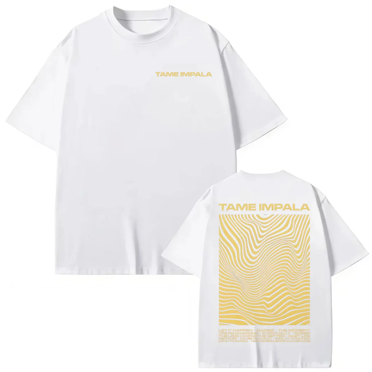 Rock Band Tame Impala Merch T-Shirt Hochwertige Mode Übergroße T-Shirts für Männer und Frauen Sommer Lässiges Baumwoll-Kurzarm-T-Shirt. – Detail 5