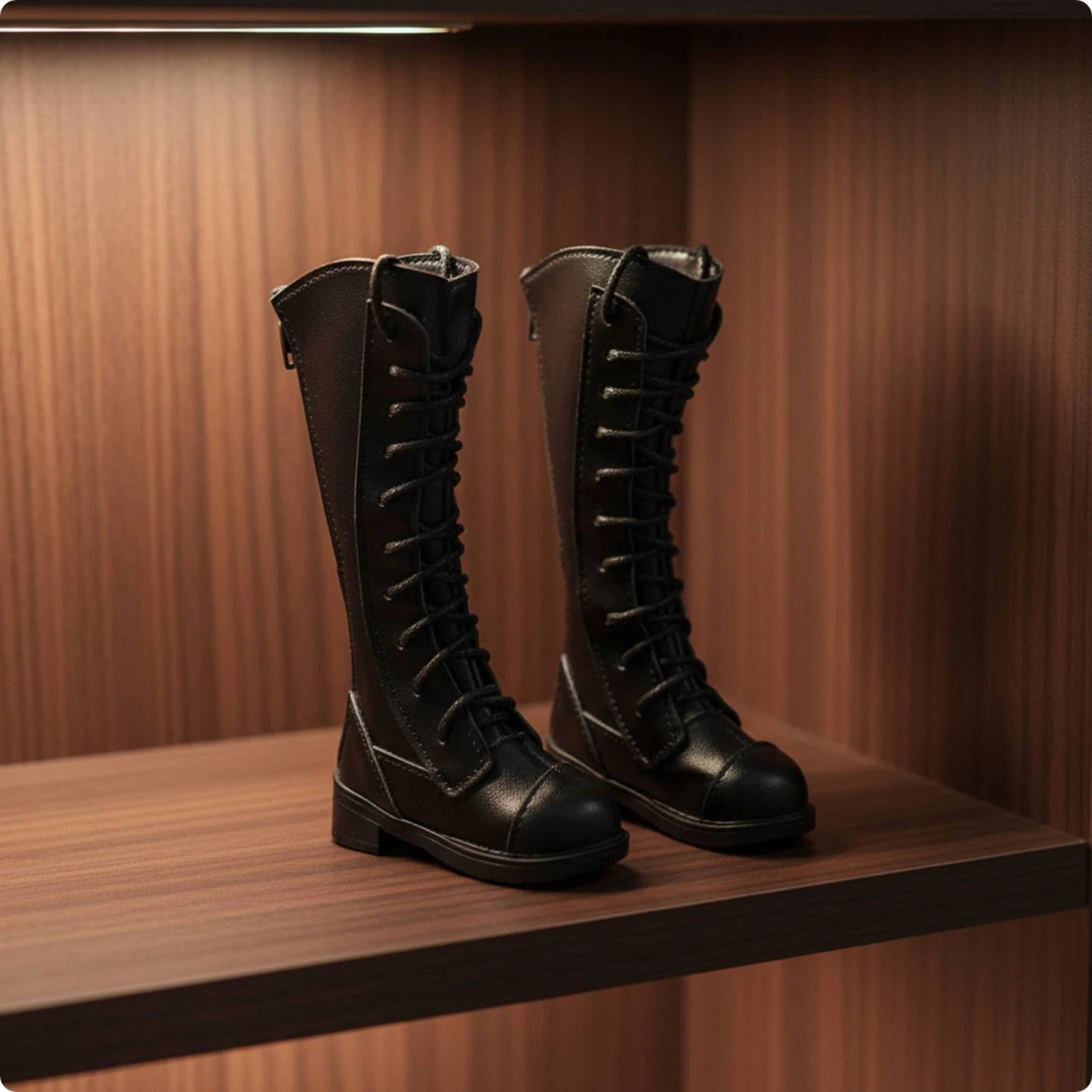 Doll Boots with Lace-up Front Tall Lace-up Doll Boots Footwear Smooth Stylish