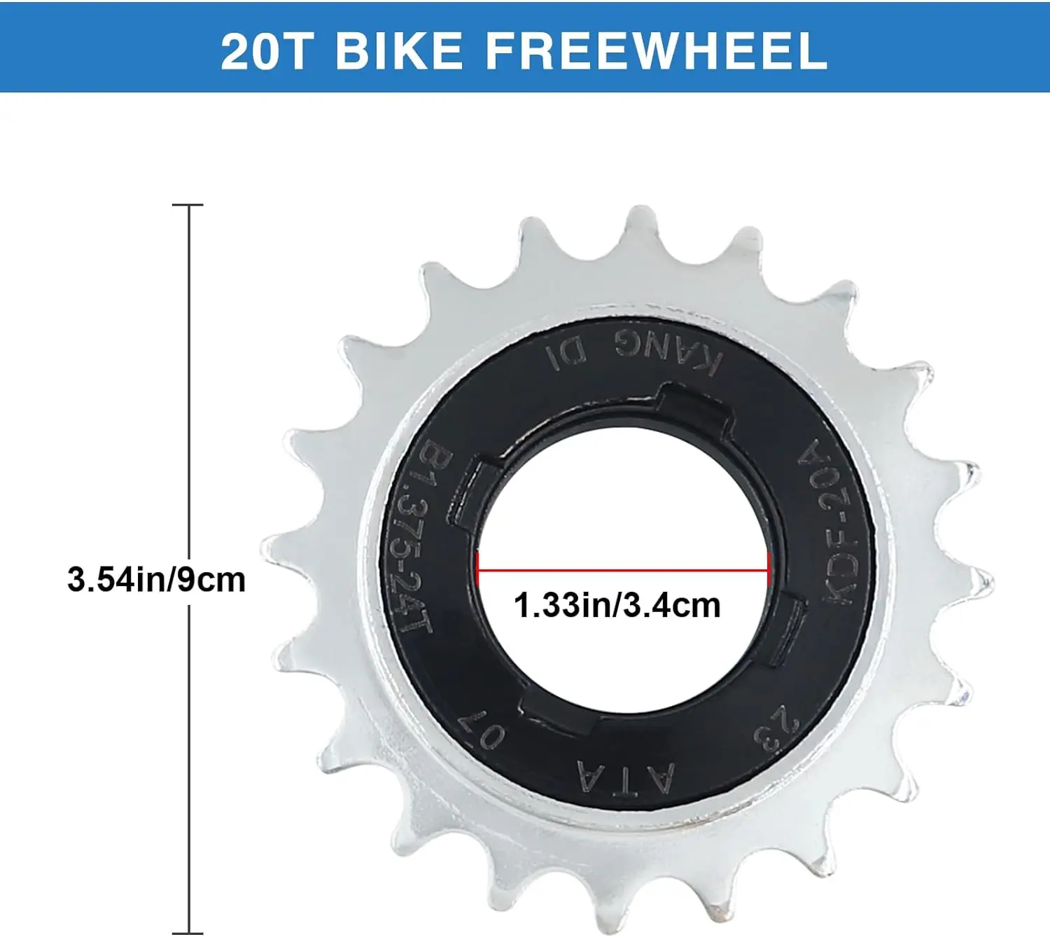 ZUKKA Single-Speed Bike Freewheel 16t/18t/20t Bicycle Freewheel Compatible 1/2 x 1/8 One-Speed Cycling Replacement Accessory