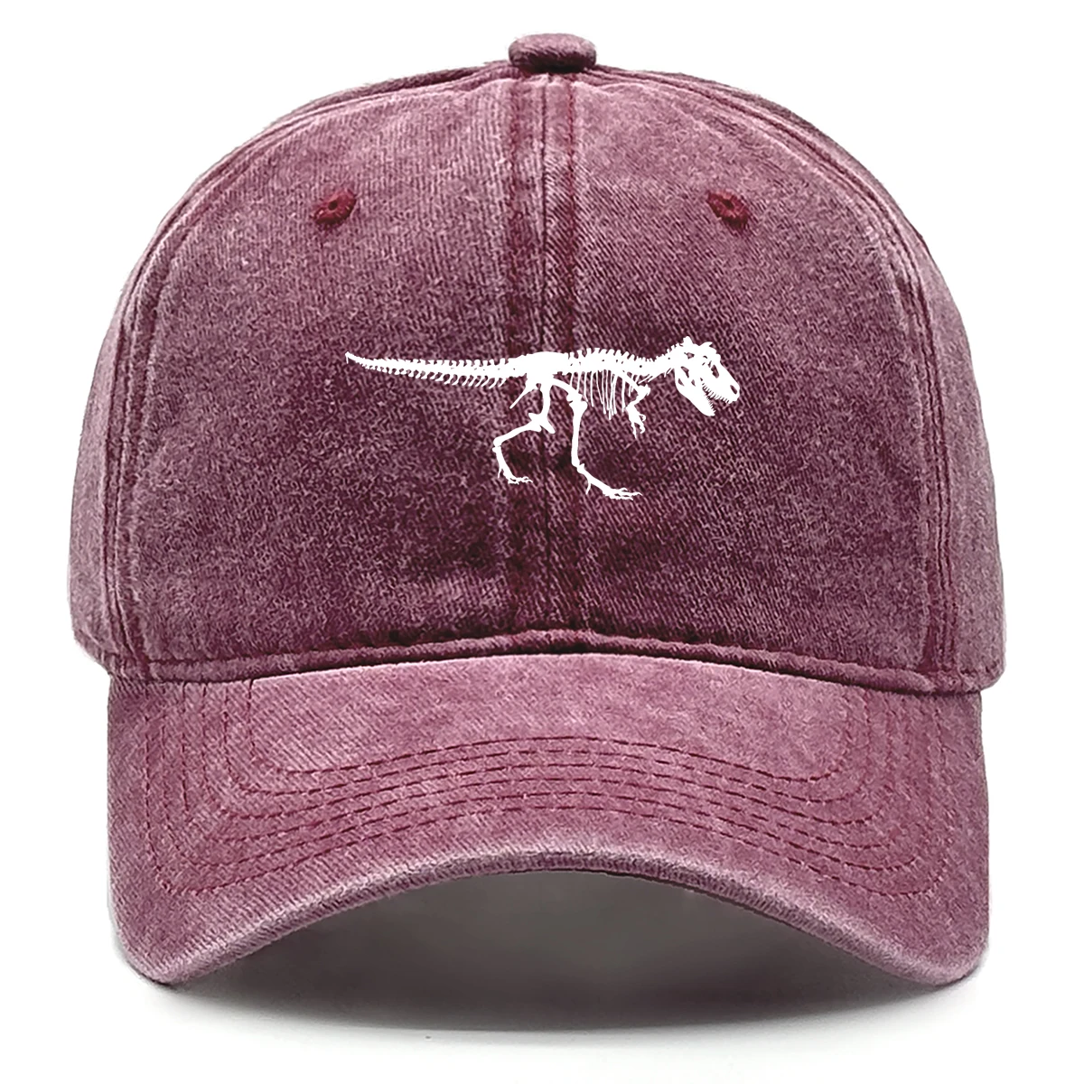 Baseballkappe mit Skelett-Dinosaurier-Aufdruck, verstellbare Snapback-Sonnenkappe, Tier-Sporthut, Retro-Schutzhut für Männer und Frauen