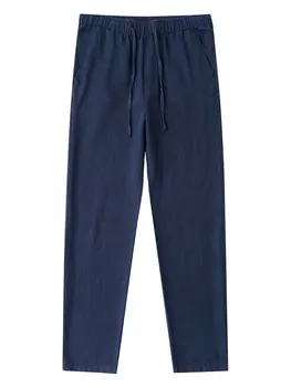 Casual Cotton Linen Chino Pants Men Wide Leg Lightweight Baggy Cotton Sweatpants Male Sport Jogger Straight Work Trousers 6