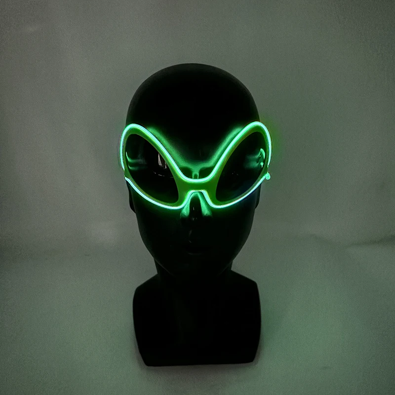 Halloween Funny Sunglasses Boys Girls Personalized Eyewear Alien Style Party Glasses Luminous Neon Light Flashing For Halloween