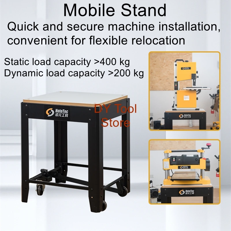 Brake-equipped Professional Mobile Tripod Stand Small Mechanical Workbench Storage Rack DIY Workbench