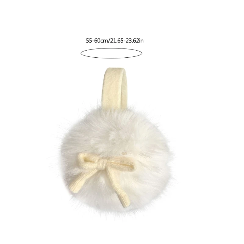Soft Plush Bowknot Ear Muffs For Women Teens Girl Winter Warmth Cold Weather Accessories Ear Covers for Outdoor Activity