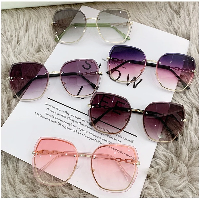 

Fashion Rimless Square Sunglasses For Women Brand Designer Sun Glasses Vintage Shades Female Pink Eyewear Gafas De Sol UV400