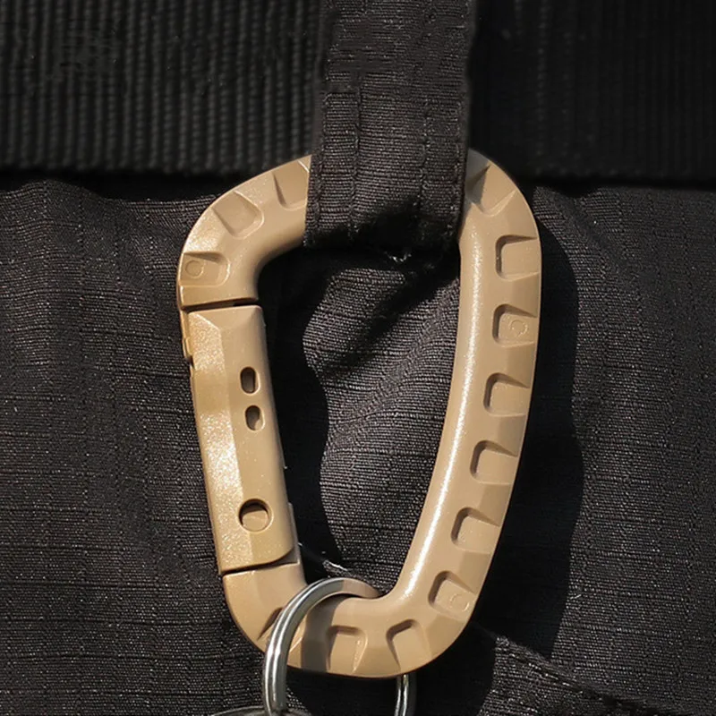 4Pcs Taktische Karabiner Set Kunststoff Stahl Schnell Haken Gurtband Grimlock Lock Schlüsselbund Schlüssel Kette Outdoor Rucksack Karabiner Schnalle – Detail 4