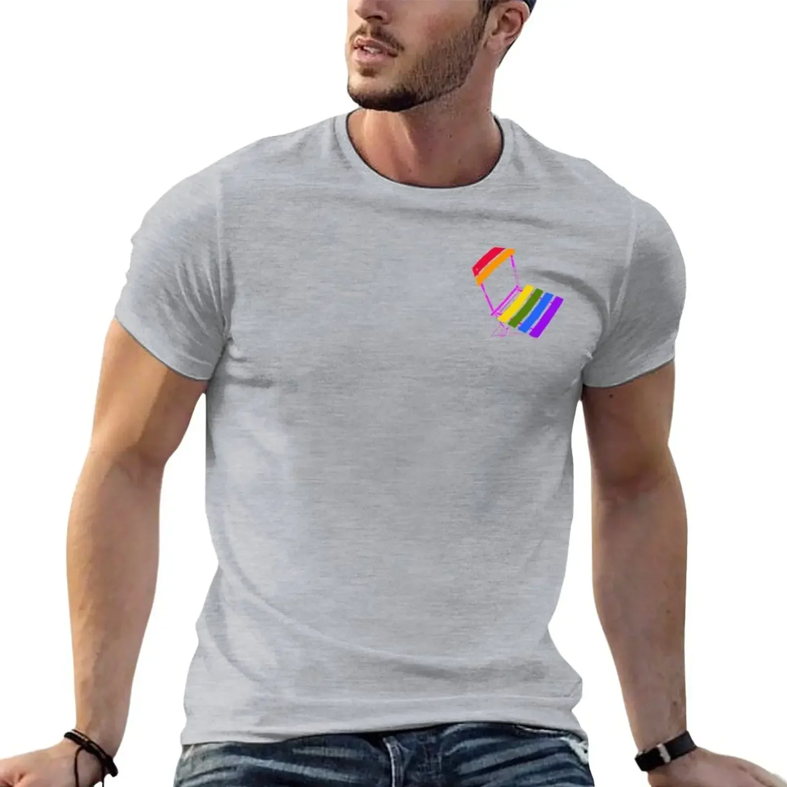 Rainbow Little Chair T-Shirt anime clothes tees Men's t shirts