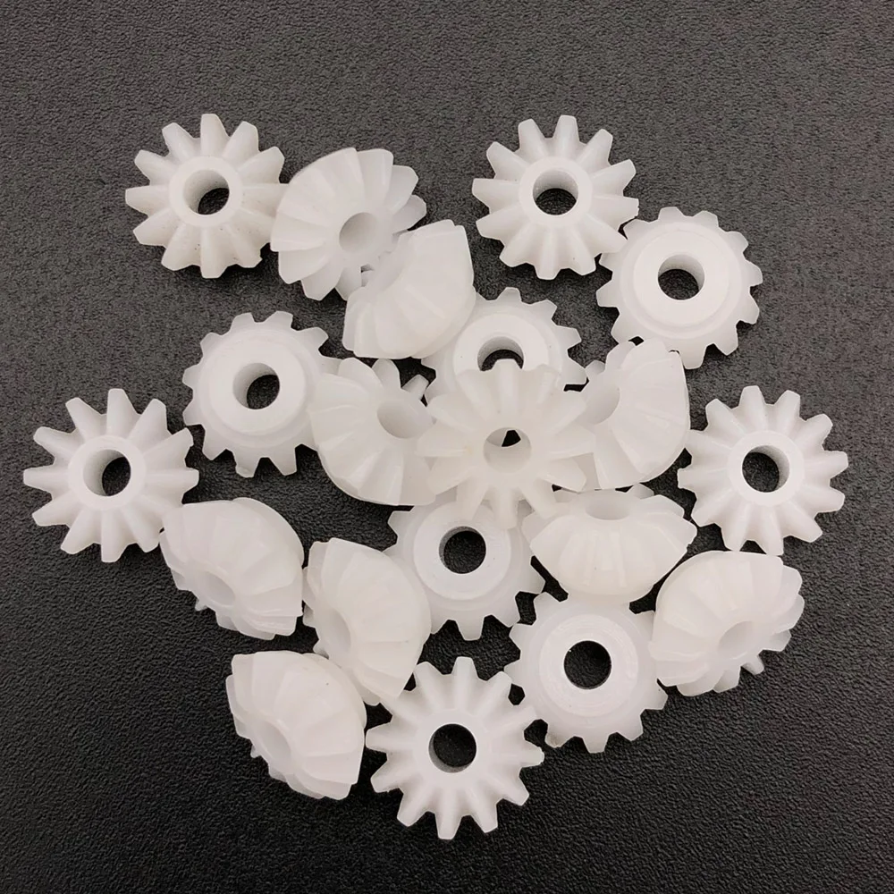 50Pcs 0.5M Modulus Plastic Bevel Gear - S122.5A 12 Teeth (12T) 2.45MM Aperture (Tight Fit for 2.5MM Shaft) 4.3MM Height × 8.9MM