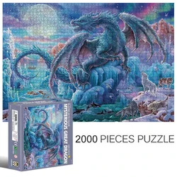 신비한 드래곤 2000 PCS 높은 난이도 성인 퍼즐 빌딩 블록 퍼즐 장난감 만화 동물 애니메이션 장난감 선물
