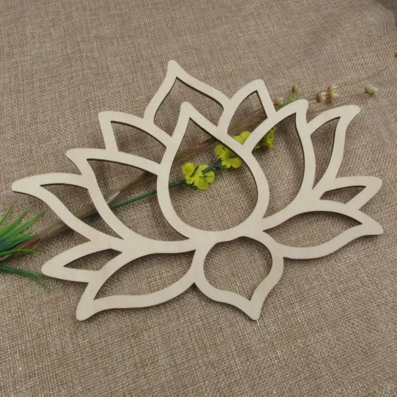 2026-Latest Unfinished Blank Lotus Wooden Cutouts, Water Flower Decor for Home, Garden & Wall Room Decoration