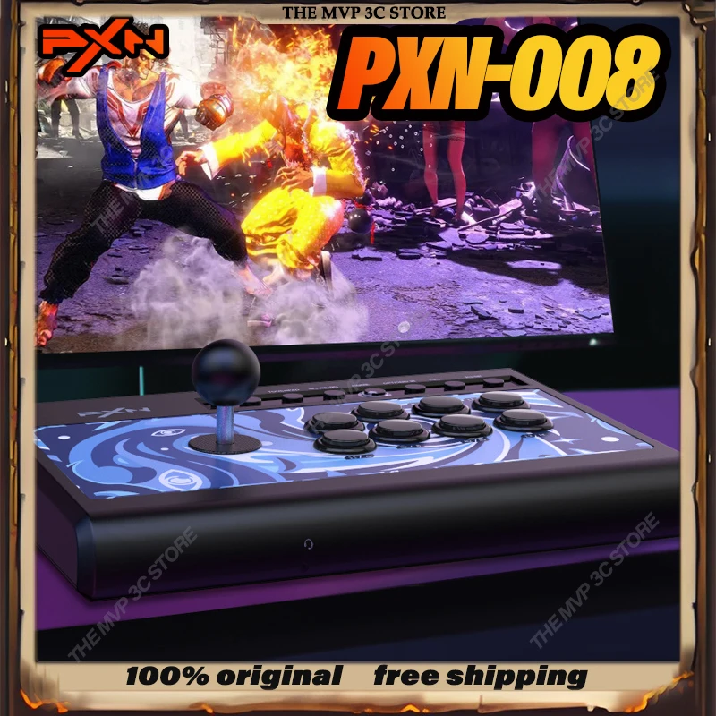 

PXN 008 Street Fighter Fighting joystick Customized game controller PS4 Android TV Switch Steam Game Accessories USB Turbo PC