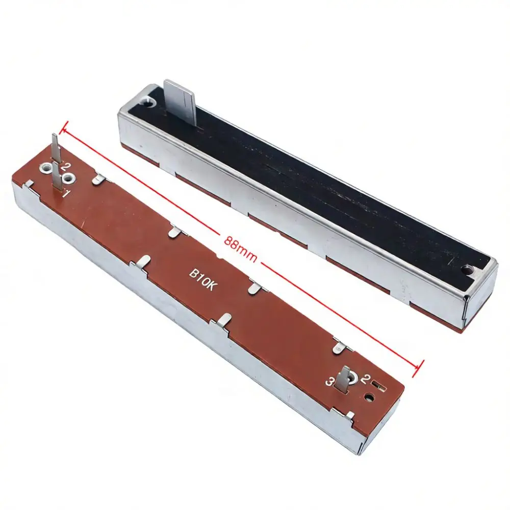 Single Channel Slide Fader Potentiometer 3 Pin 88mm Length B10K A10K For Mixing Console Equipment Repair Accessories