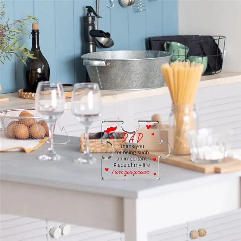 2026 + 2 قطعة هدايا للأب من ابنة ابن زوجة الآباء يوم أبي هدايا أبي أفكار هدية عيد ميلاد ، هدايا الأب كتلة أكريليك