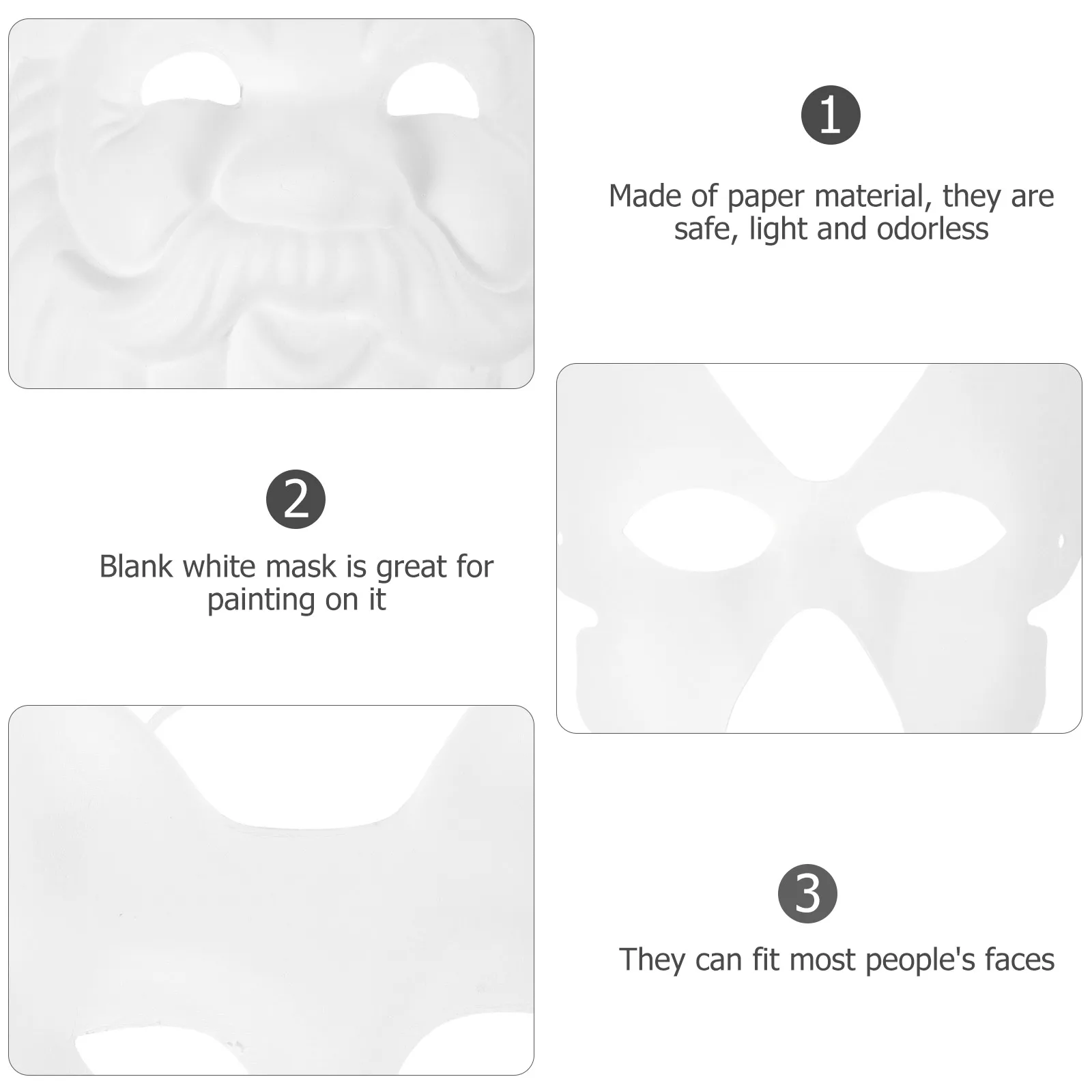 

DIY Pulp Mask Masquerade Masks The Outdoor Leisure Blank to Decorate Plain White Paper Child