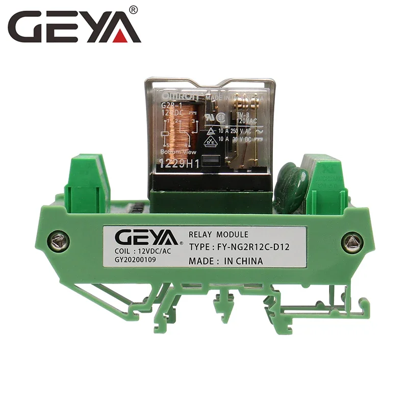 GEYA NG2R Din Rail 12 Group Relay Module Replaceable Relay Board 12VDC 24VDC SPDT RELAY