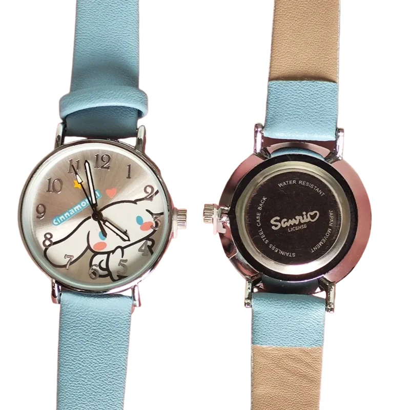 Miniso Anime Cartoon Sanrio Hello Kitty Kuromi Cinnamoroll Melody Pochacco Quarz Mädchen Student Uhr Kinder Ledergürtel Uhr