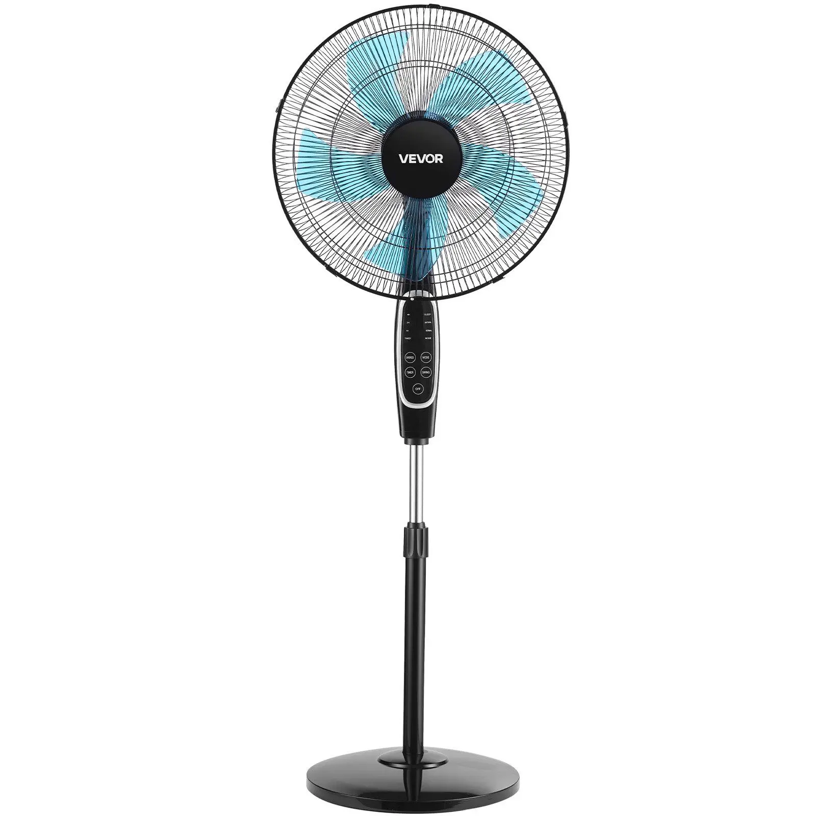 

18-Inch Pedestal Fan, 2700 CFM Standing Floor Fan with Remote Control, 9 Speeds & 3 Modes, Oscillating Adjustable Height, Quiet