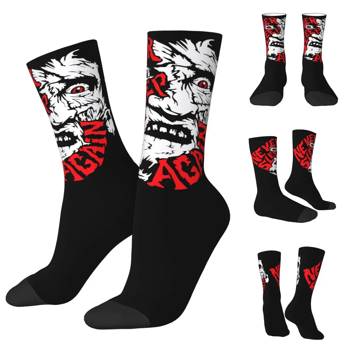 

3D printing cosy Unisex Socks,Running Freddy Krueger Never Sleep Again Interesting Four Seasons Sock