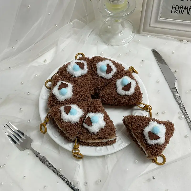 لطيف مثلث ألف طبقة كعكة الغذاء أفخم المفاتيح الإبداعية عروسة كارتون قلادة Kawaii ظهره حلية الديكور الهدايا