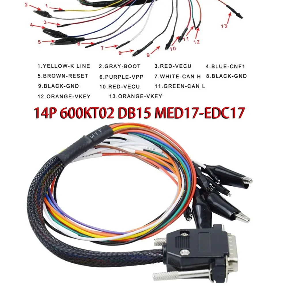 14P 600KT02 Bench Cable DB15 MED17-EDC17 TRICORE CABLE for KTAG /KESS