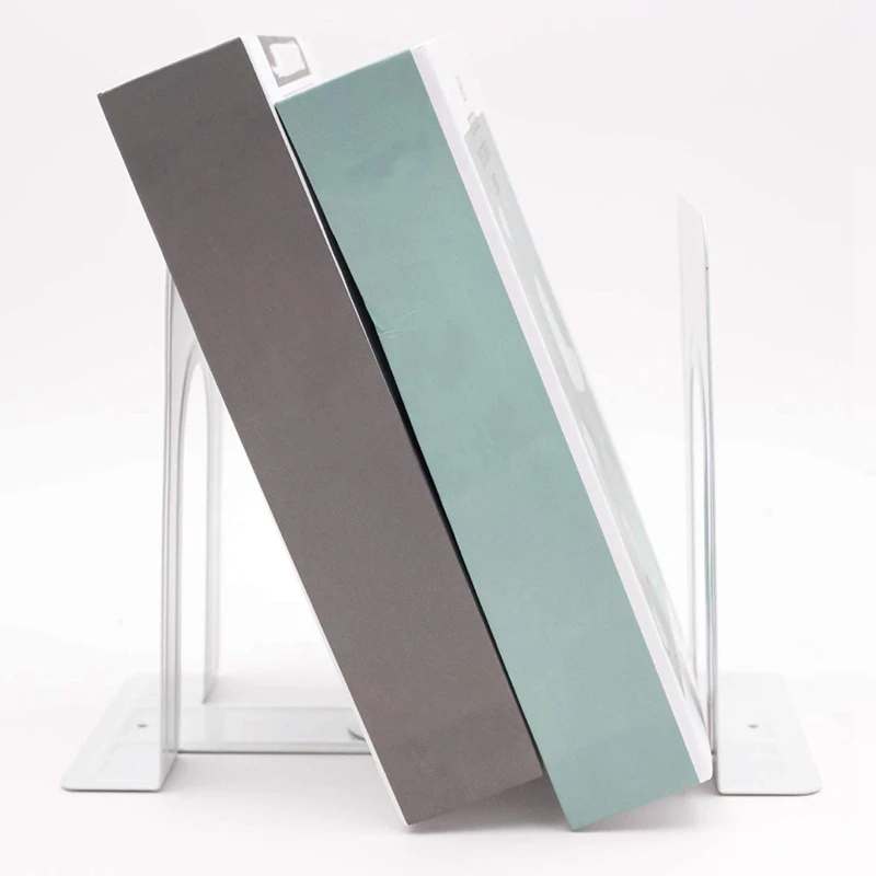 2 Pairs Bookends For Shelves Non-Skid Book Ends Heavy Duty Metal Book End Book Stopper For Books/Movies/Cds/Video Games