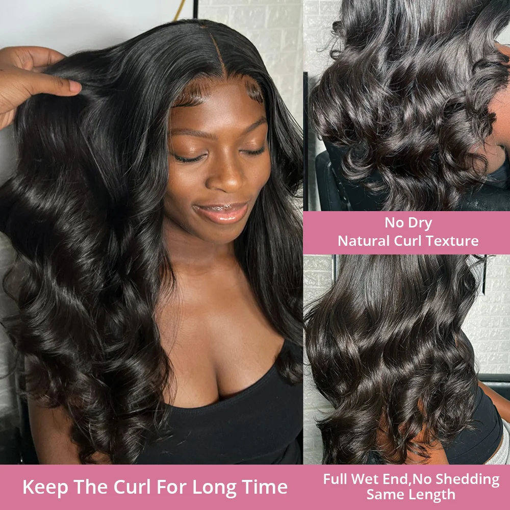 200 Density Body Wave Lace Front Wigs Human Hair 100% Transparent 360 Lace Frontal Wigs For Women 13x6 13x4 Human Hair Wigs image 3