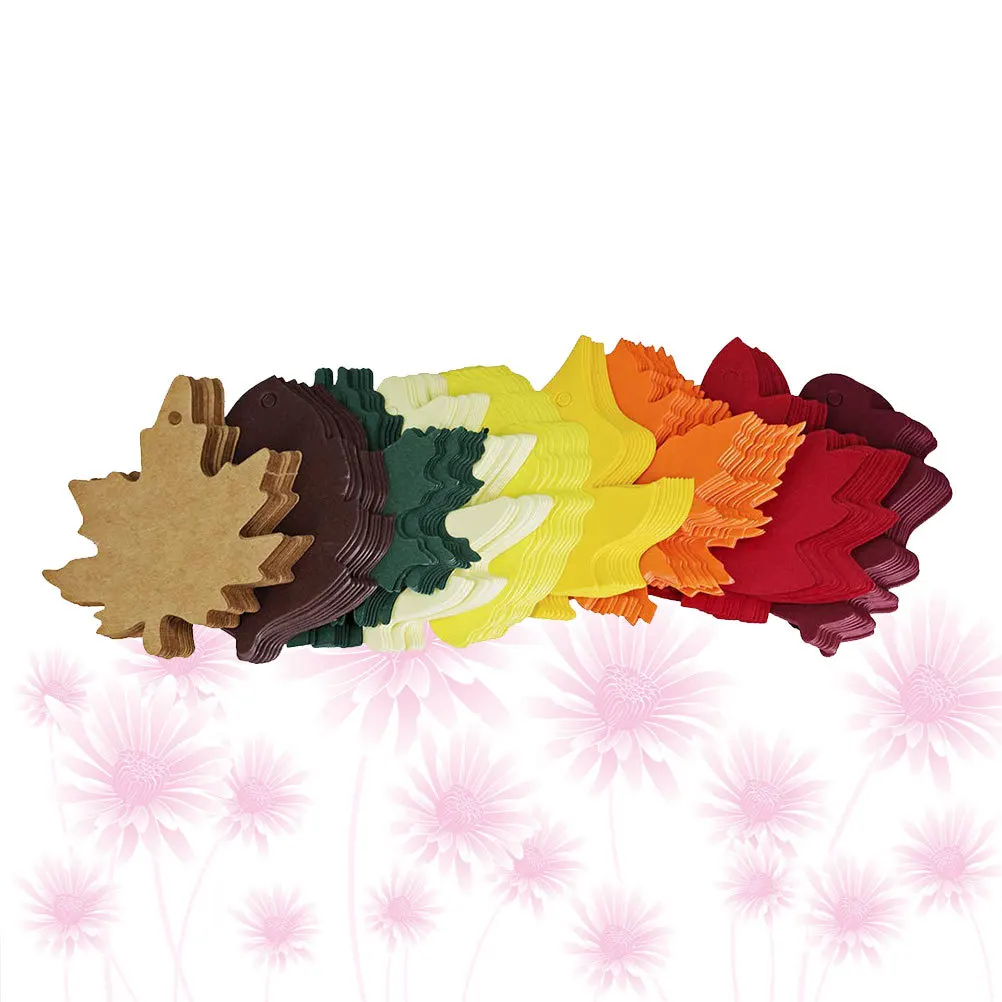 180 قطعة من ورق الكرافت لعيد الشكر، علامات هدايا على شكل ورقة القيقب، رسالة، علامة تزيين عيد الميلاد، مجموعة ألوان عشوائية #6