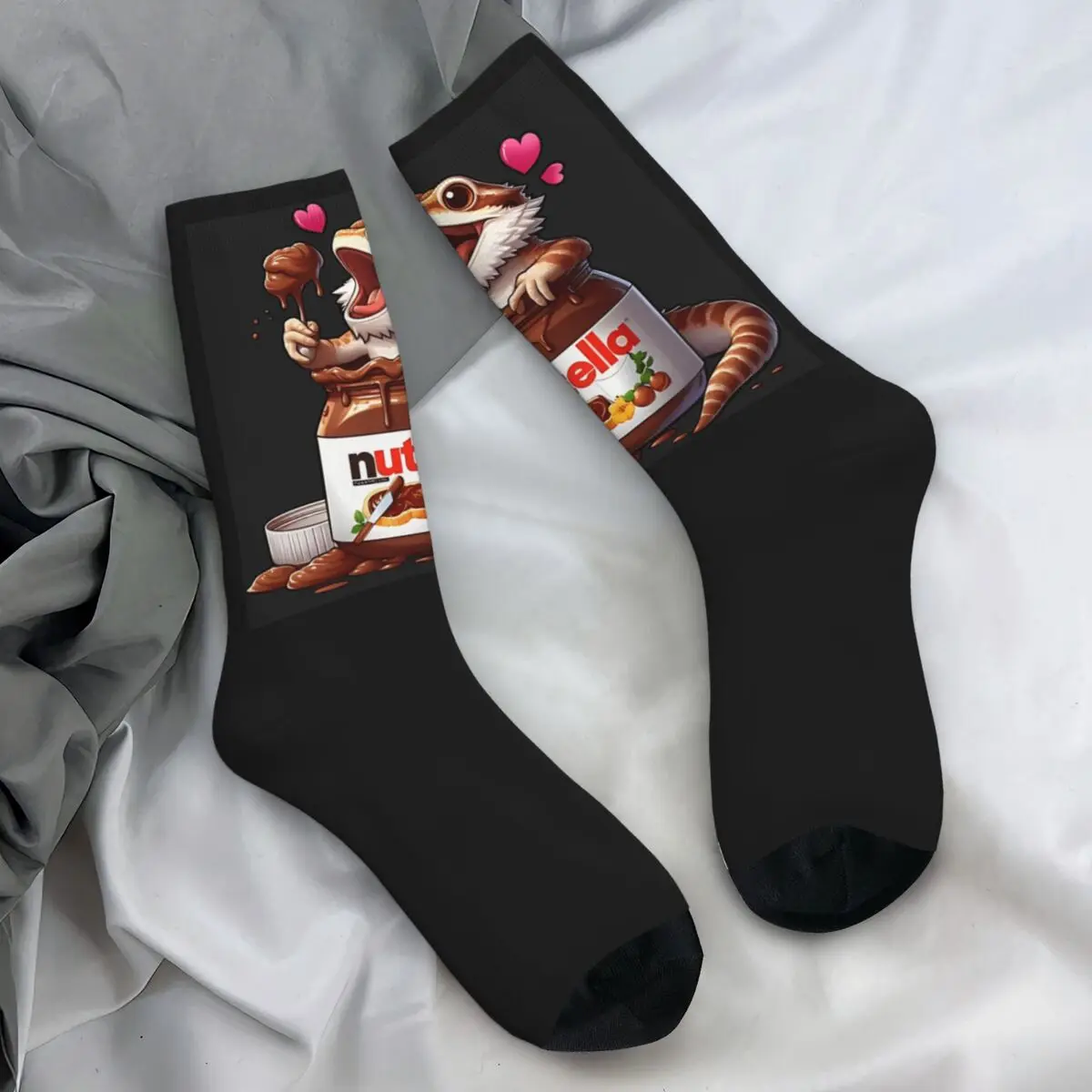 Men Socks Foods Nutella Stockings Winter Modern Soft Breathable Socks Pattern Cycling Anti Skid Socks