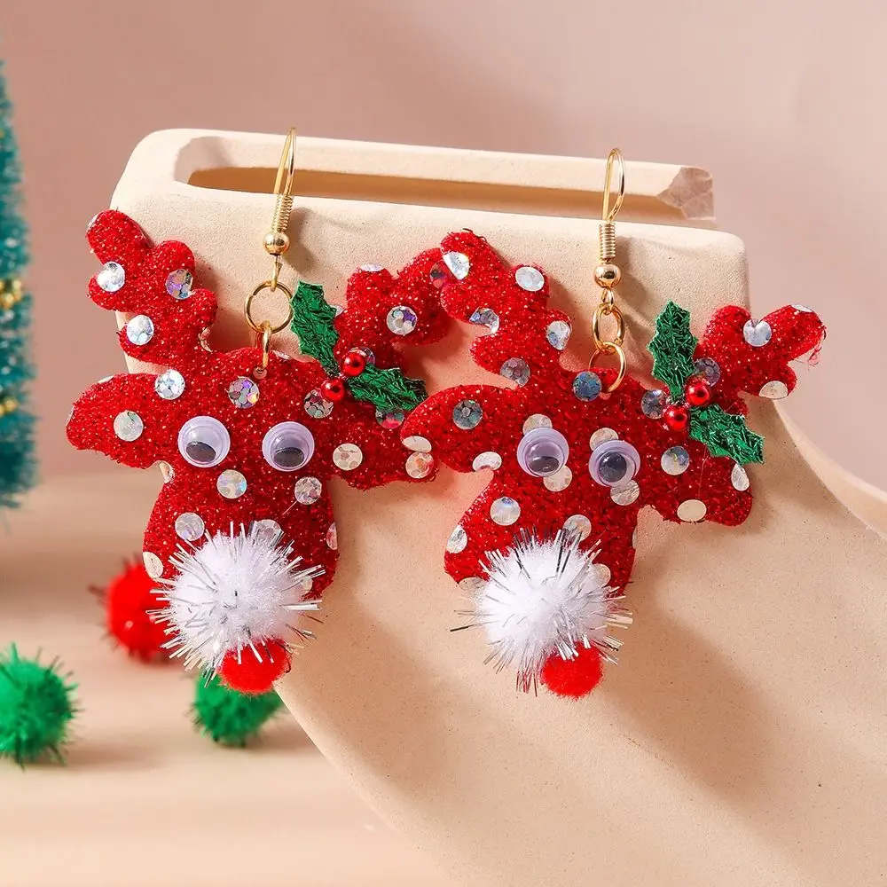 Merry Christmas Christmas Drop Earrings Party Festival Mix Styles New Year Earrings Xmas Tree Alloy Wreath Circle Earrings