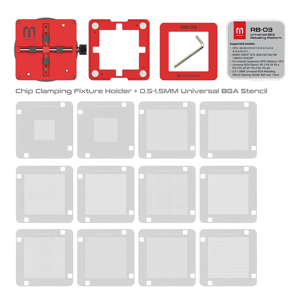 Martview-RB-03 multifunción, estación de Reballing BGA Universal, posicionamiento automático, plantilla de soporte, nuevo, 2024